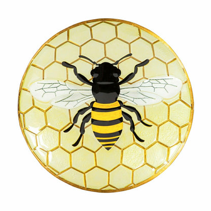 Happy Honey Bee Glass Birdbath Basin | Plow & Hearth