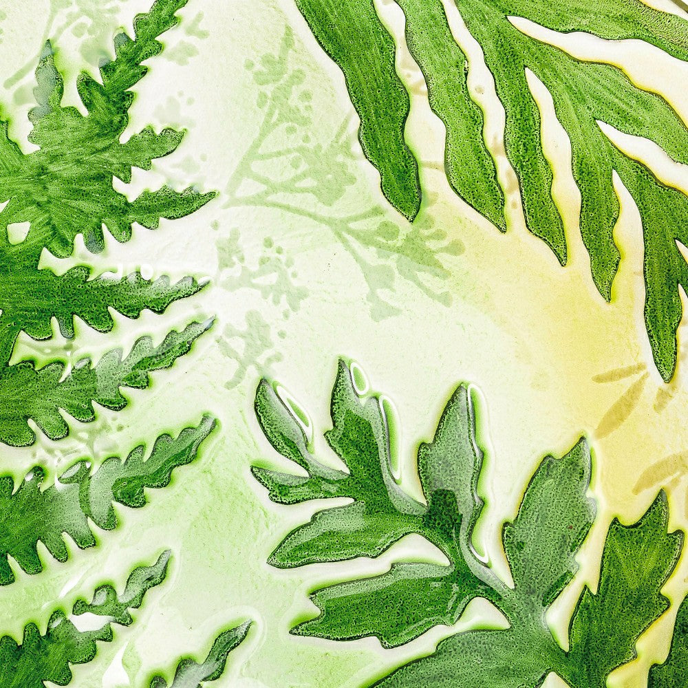 Hand-Painted and Embossed Botanical Glass Birdbath Basin | Plow & Hearth