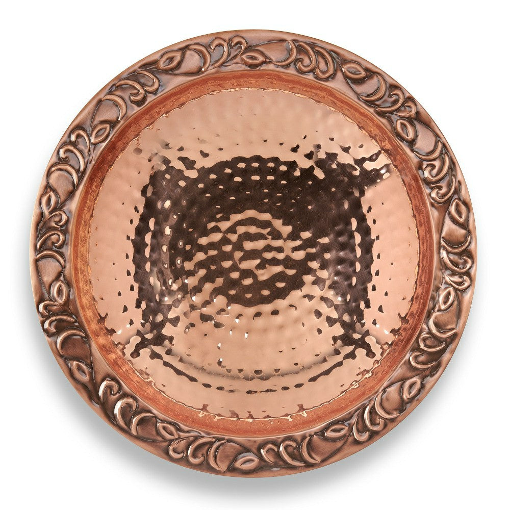 Pure Copper Hanging Birdbath on 17" Long Brass Chain with Hook | Plow & Hearth