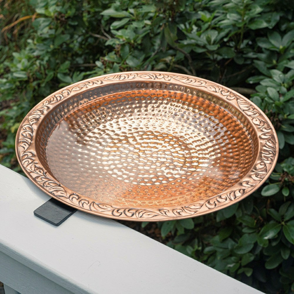 Large Deck Mounted Copper Birdbath | Plow & Hearth