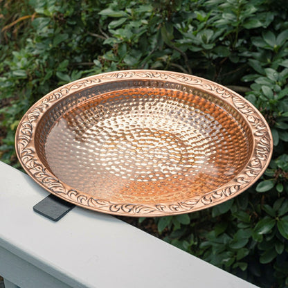 Large Deck Mounted Copper Birdbath | Plow & Hearth