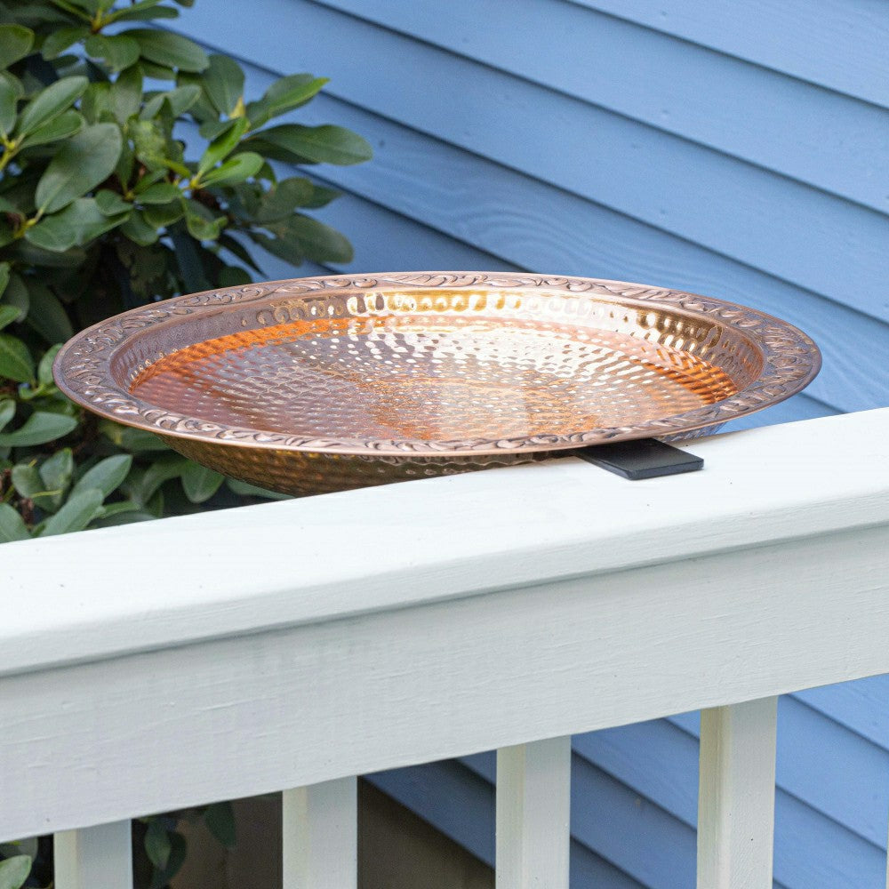 Large Deck Mounted Copper Birdbath | Plow & Hearth
