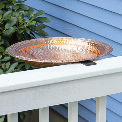 Large Deck Mounted Copper Birdbath | Plow & Hearth