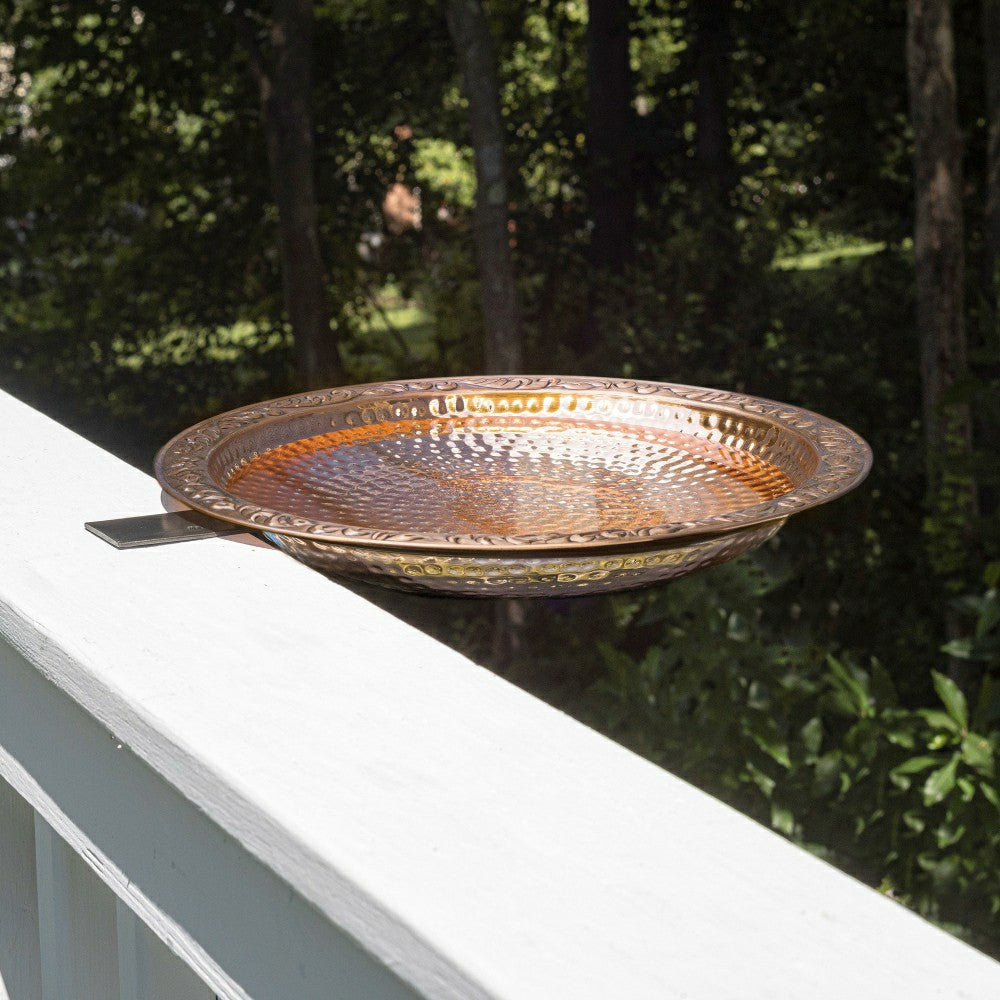Large Deck Mounted Copper Birdbath | Plow & Hearth