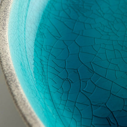 Aqua Crackle Glazed Ceramic Birdbath | Plow & Hearth
