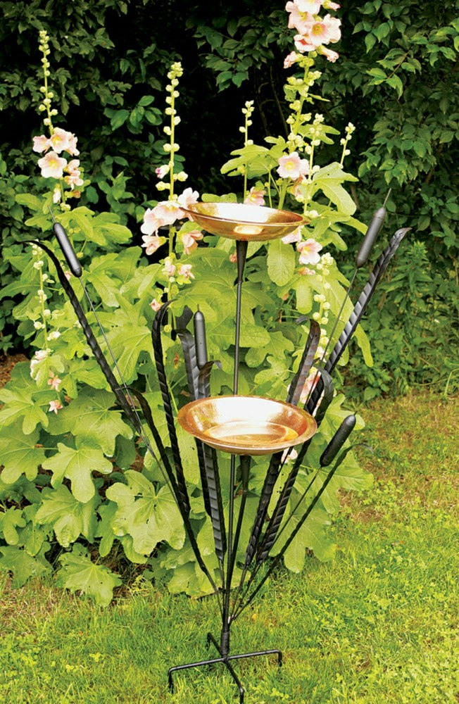 Double Cattail Birdbath | Plow & Hearth