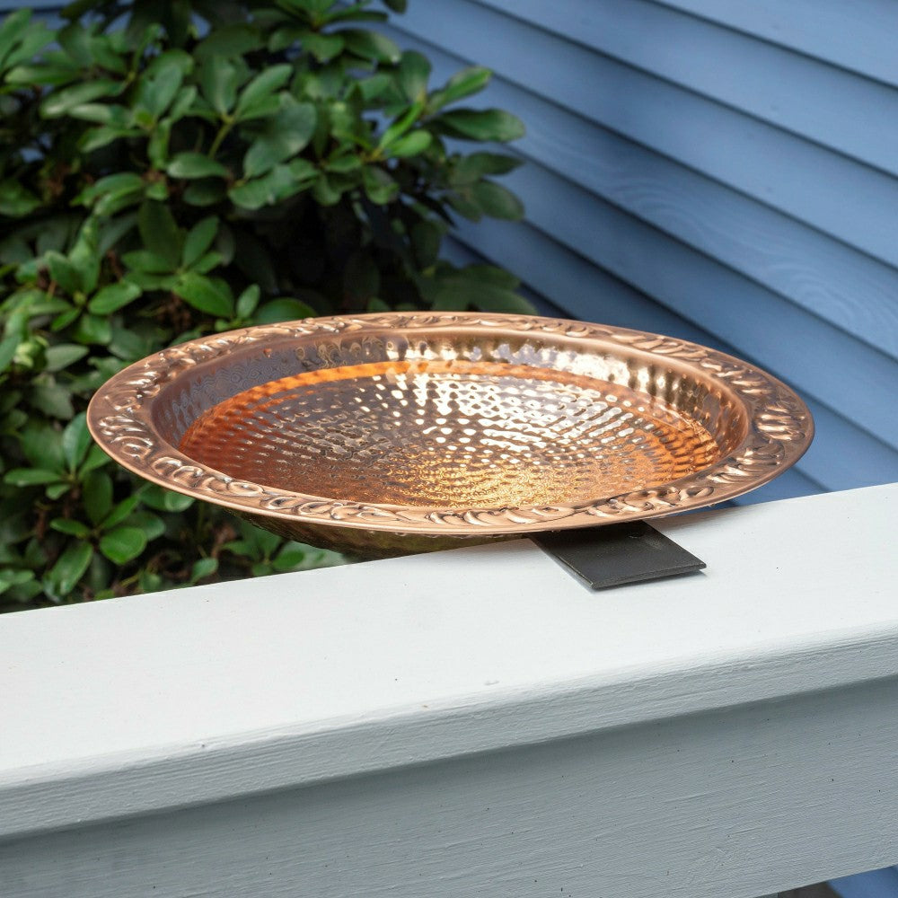 Small Deck Mounted Copper Birdbath | Plow & Hearth