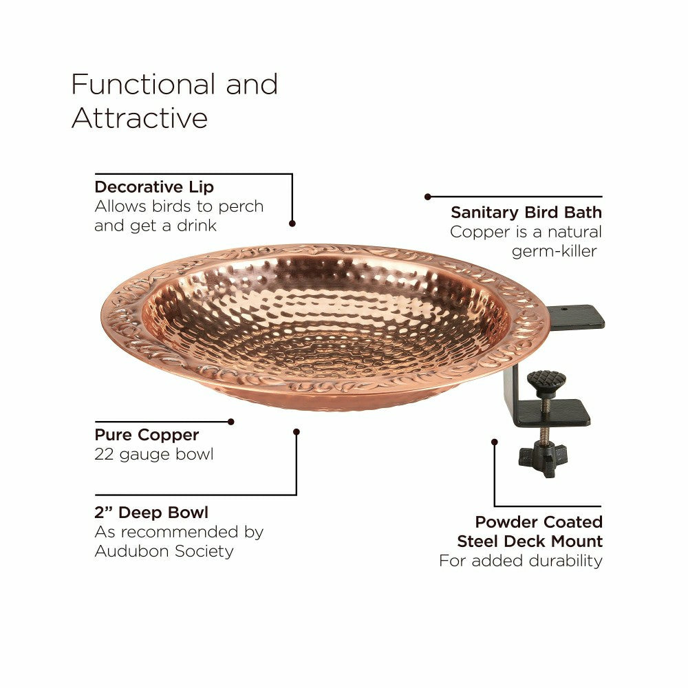 Small Deck Mounted Copper Birdbath | Plow & Hearth