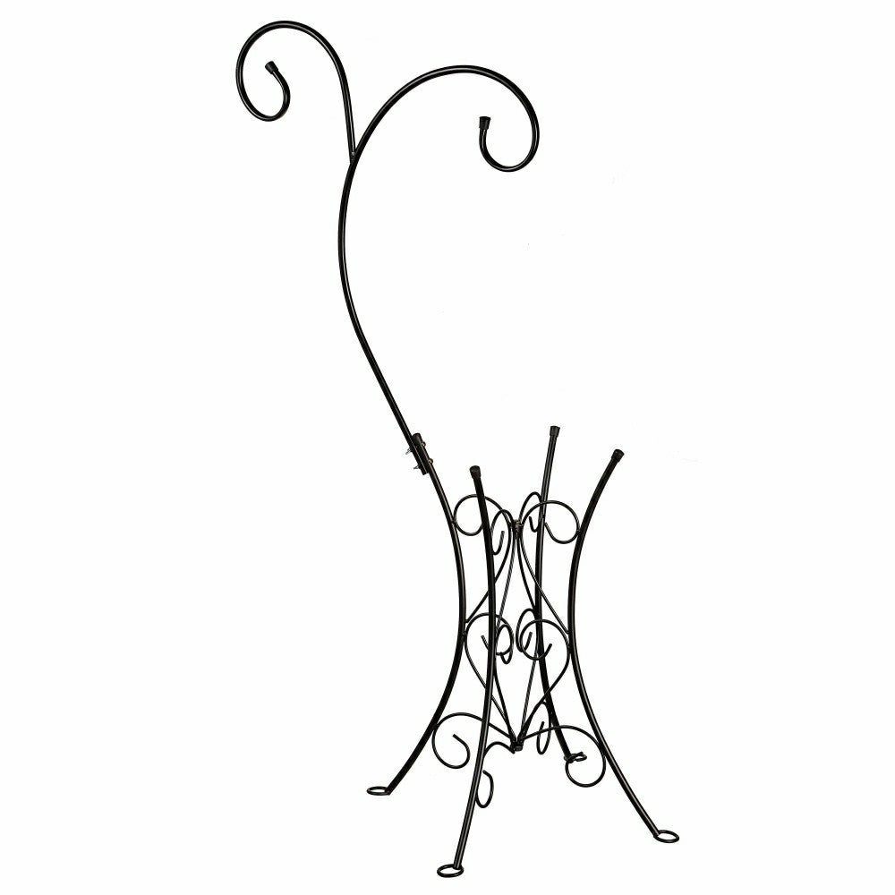Metal Birdbath Stand with Dual Shepard’s Hooks | Plow & Hearth