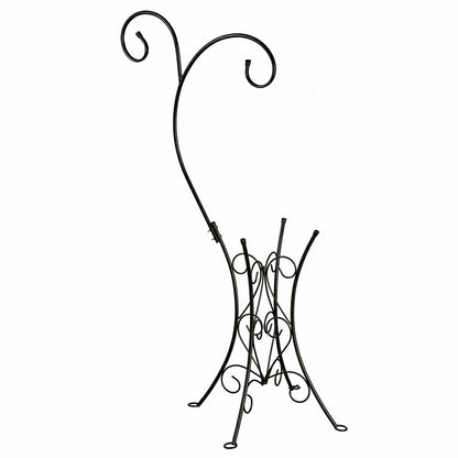 Metal Birdbath Stand with Dual Shepard’s Hooks | Plow & Hearth
