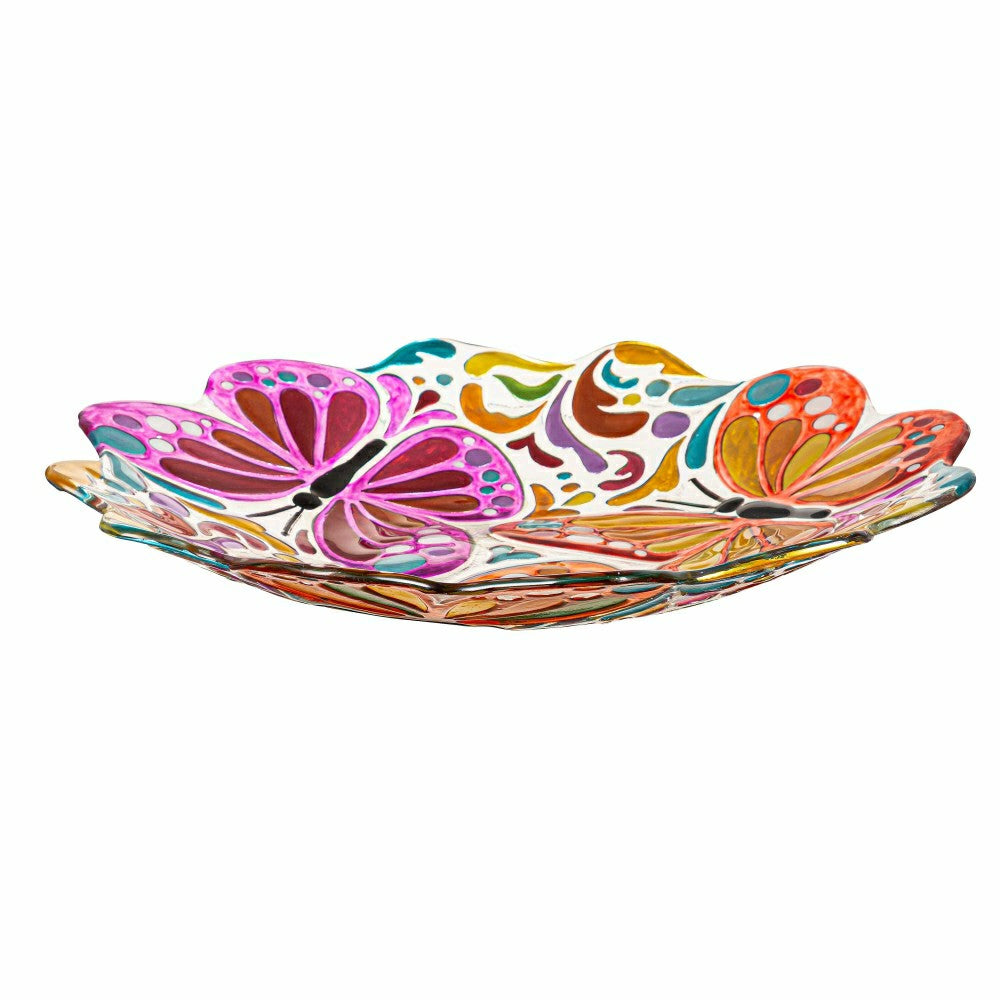 Butterfly Sculpted Glass Birdbath Basin | Plow & Hearth