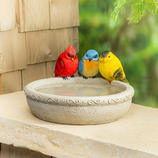 Trio Birds Resin Birdbath | Plow & Hearth