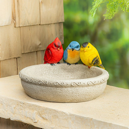 Trio Birds Resin Birdbath | Plow & Hearth
