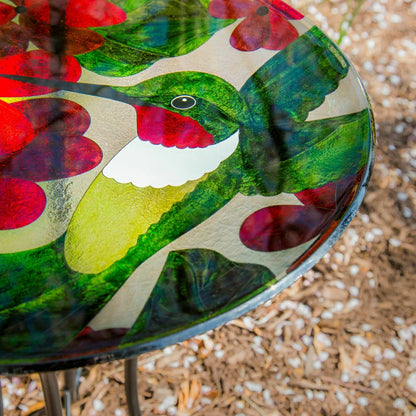 Cottage Garden Birdbath, Glass bird bath with Stand, Hummingbird, 16" | Plow & Hearth