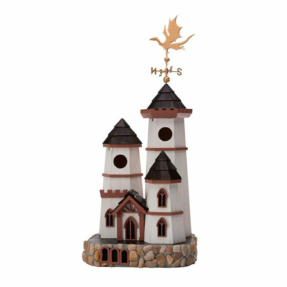 Three Tower Castle Birdhouse with Dragon Weathervane | Plow & Hearth