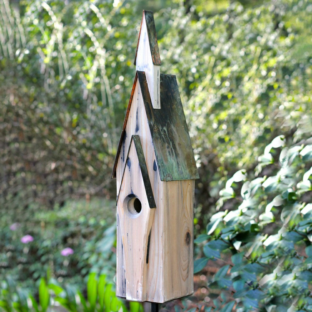 Graceland Cypress and Copper Birdhouse | Plow & Hearth