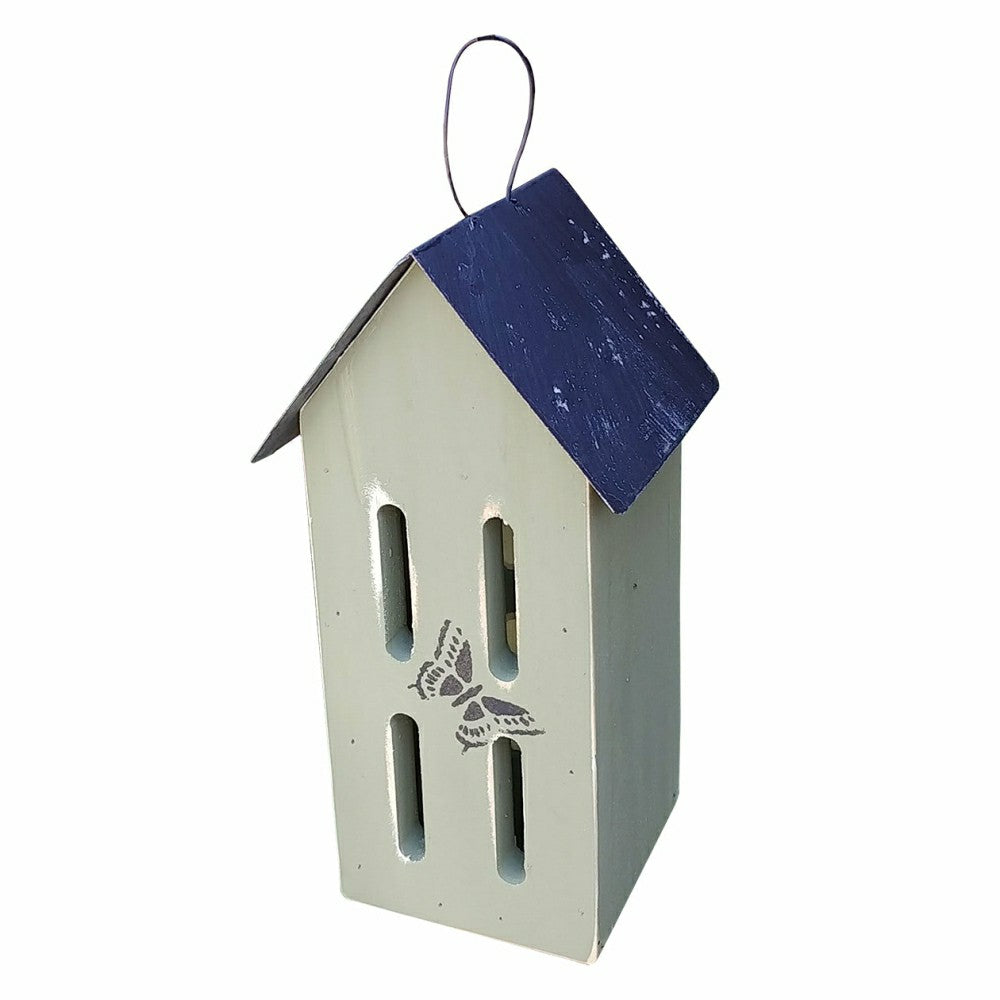 Stenciled Butterfly Bird House with Metal Roof | Plow & Hearth