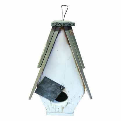 A Framed Bird House with Hand-Painted flowers and Wood Roof | Plow & Hearth