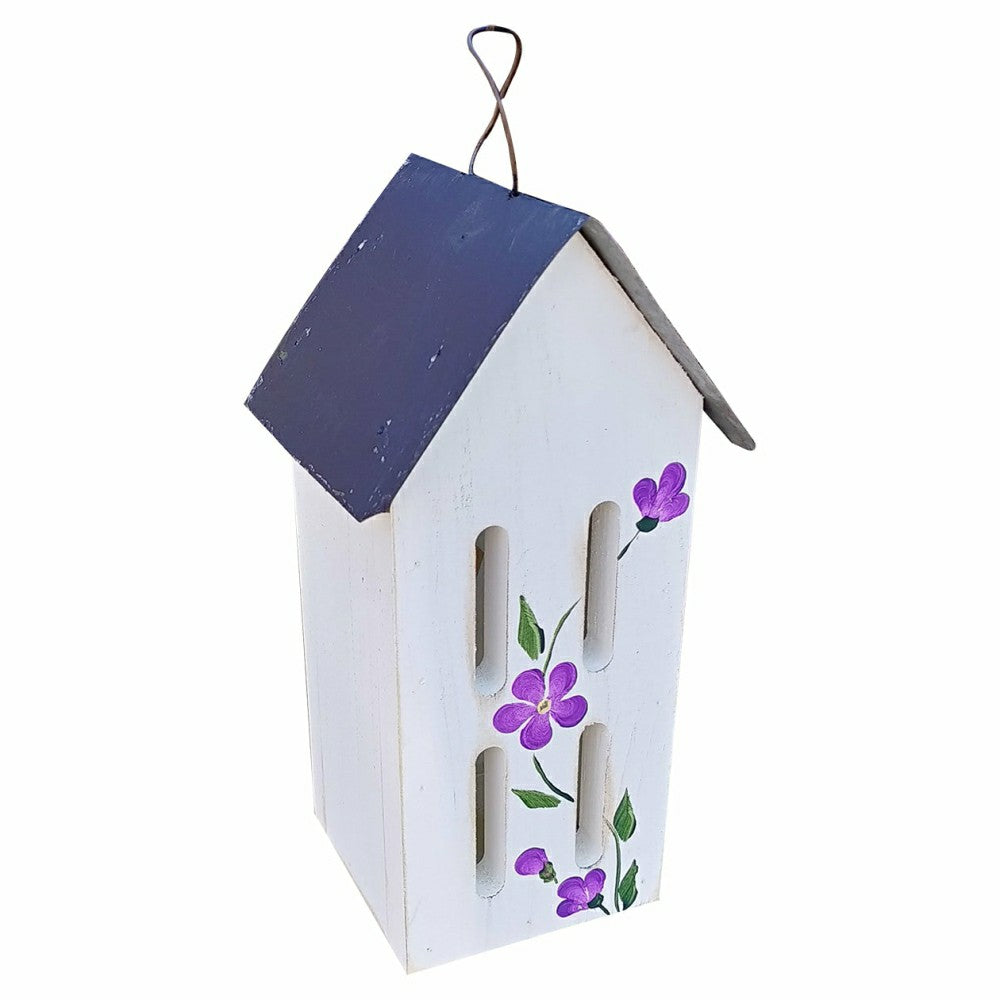 Butterfly Bird House with Hand Painted Flowers and Metal Roof | Plow & Hearth