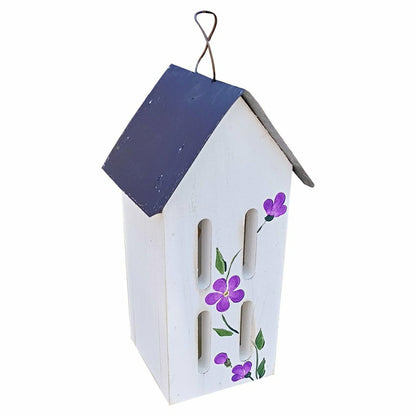 Butterfly Bird House with Hand Painted Flowers and Metal Roof | Plow & Hearth