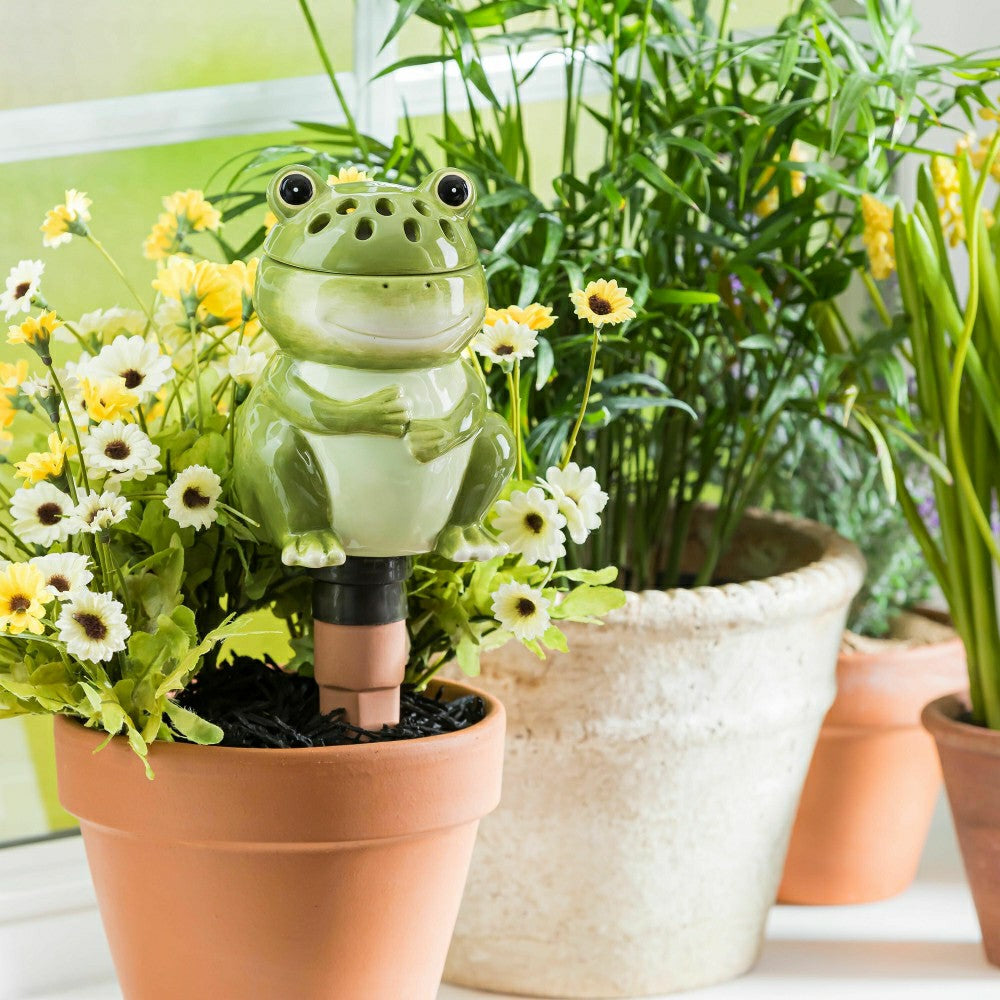 Whimsical Ceramic Fruit Fly/Gnat Trap with Watering Globe | Plow & Hearth
