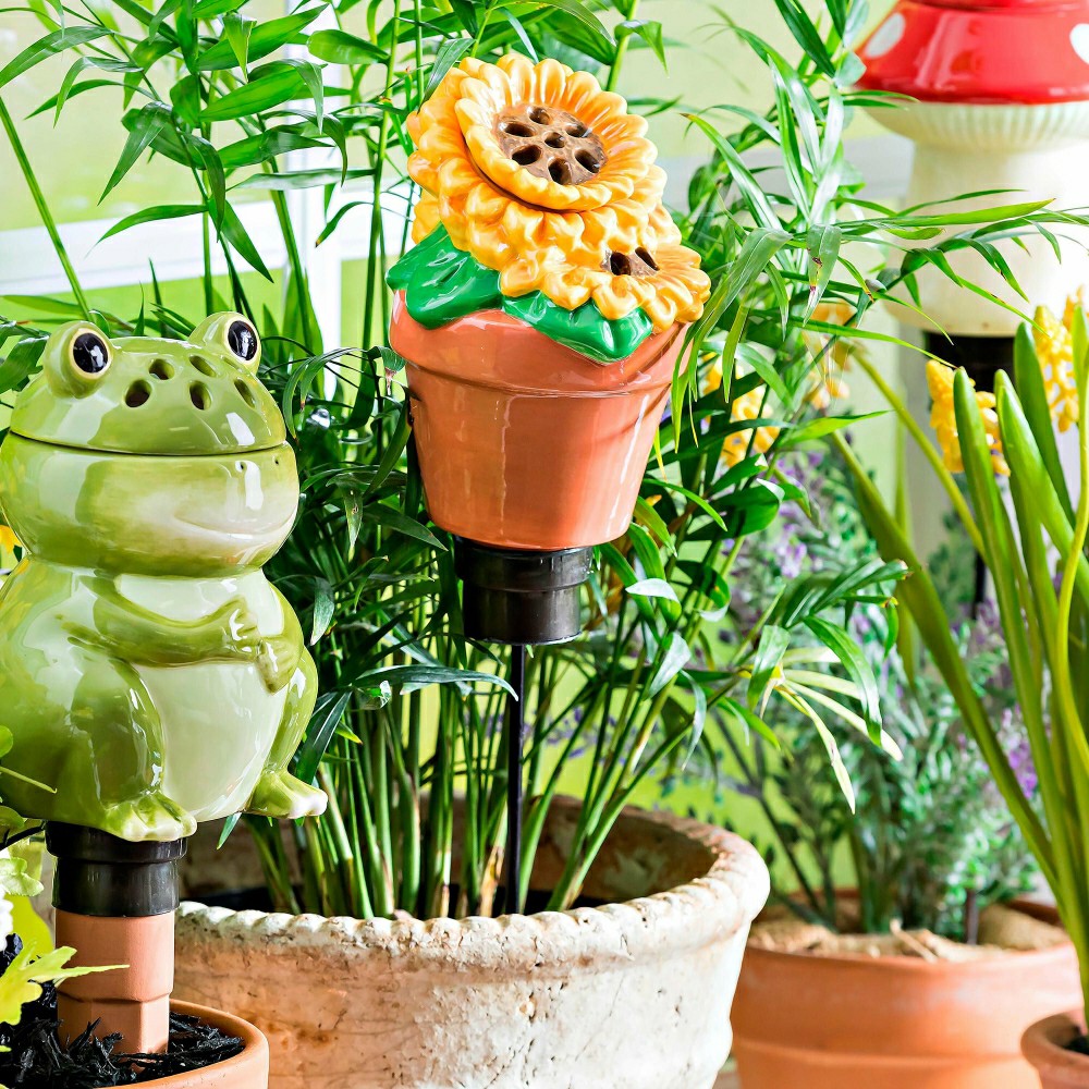 Whimsical Ceramic Fruit Fly/Gnat Trap with Watering Globe | Plow & Hearth