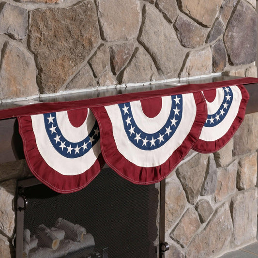 Classic American Flag Fireplace Mantel Bunting | Plow & Hearth