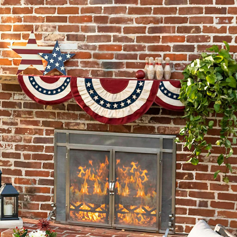 Classic American Flag Fireplace Mantel Bunting | Plow & Hearth