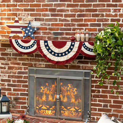 Classic American Flag Fireplace Mantel Bunting | Plow & Hearth