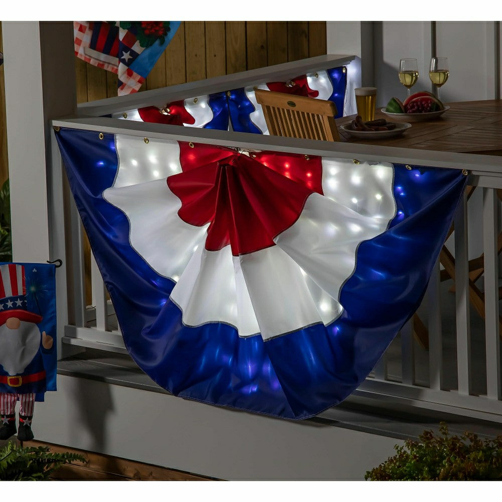 Patriotic Lit Bunting Kit, Large | Plow & Hearth