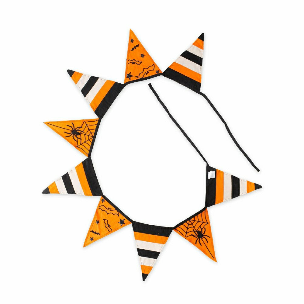 Halloween Spider Web Cotton Pennant Bunting | Plow & Hearth