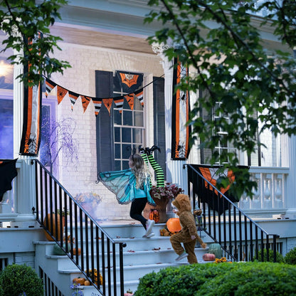 Halloween Spider Web Cotton Pennant Bunting | Plow & Hearth