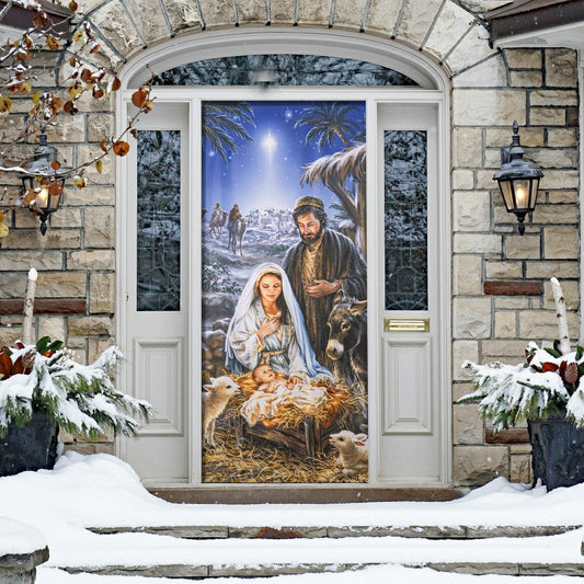 The Savior is Born Premium Door Cover | Plow & Hearth