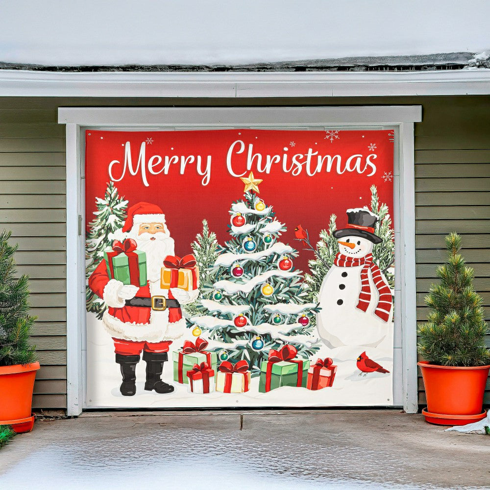 Merry Christmas Single Garage Door Cover | Plow & Hearth