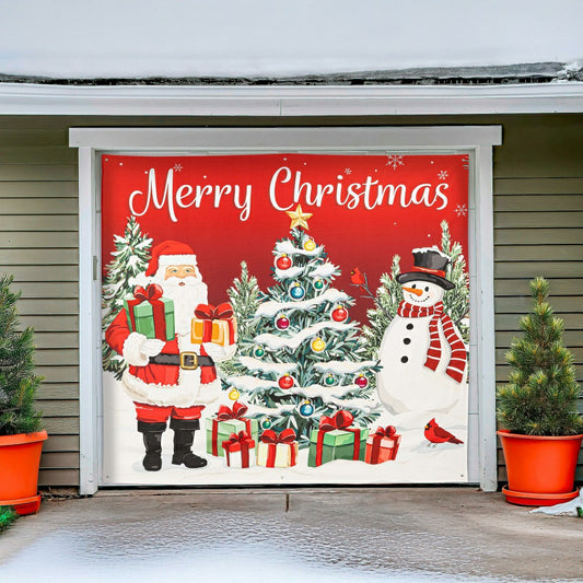 Merry Christmas Single Garage Door Cover | Plow & Hearth
