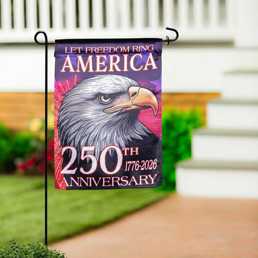 Let 250 Years of Freedom Ring Lustre Garden Flag | Plow & Hearth