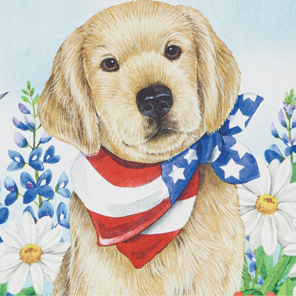 Dog with Patriotic Bandana Garden Suede Flag | Plow & Hearth