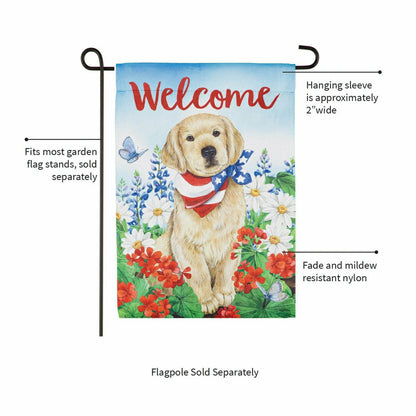 Dog with Patriotic Bandana Garden Suede Flag | Plow & Hearth