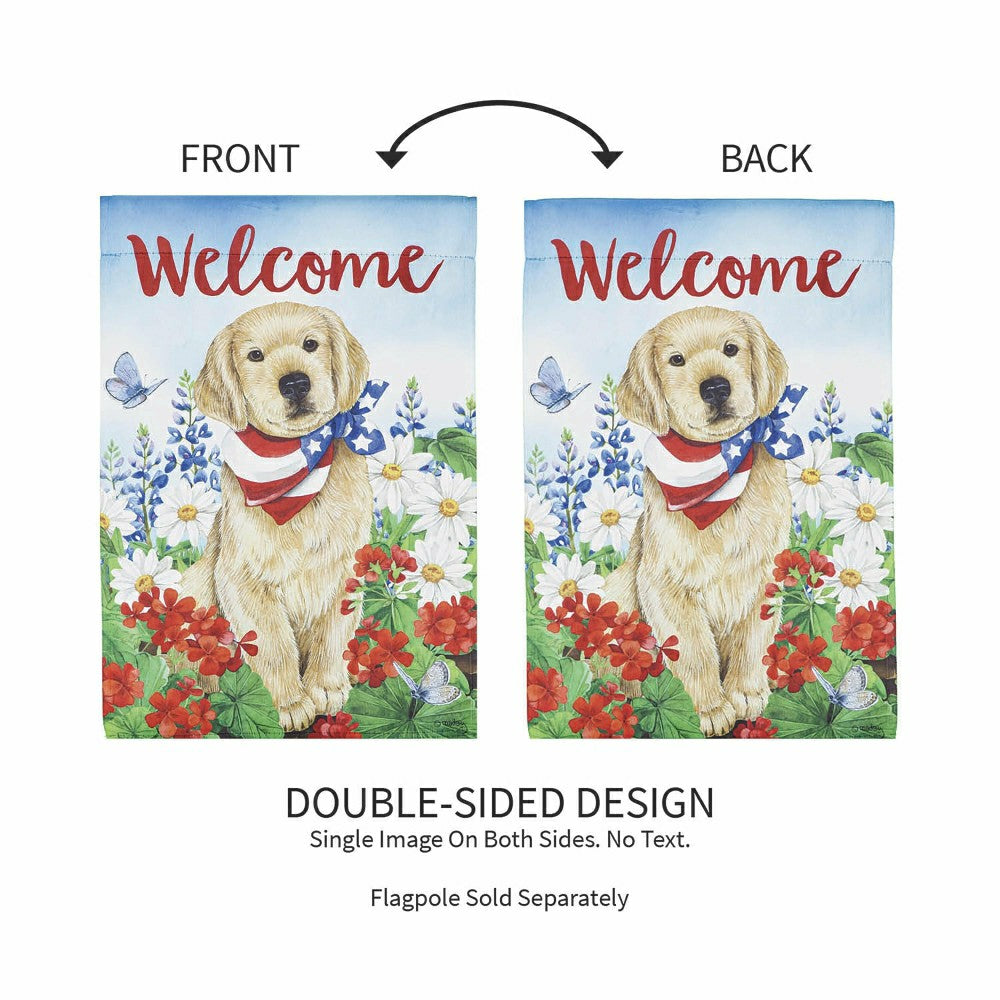 Dog with Patriotic Bandana Garden Suede Flag | Plow & Hearth
