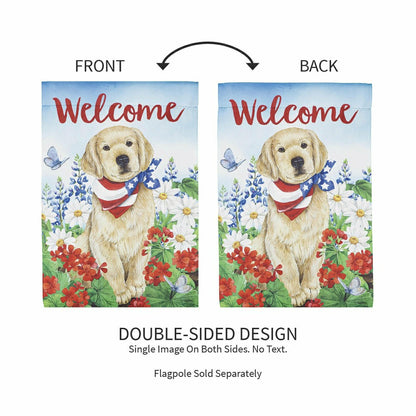 Dog with Patriotic Bandana Garden Suede Flag | Plow & Hearth