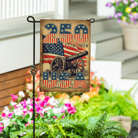 250th Anniversary Cannons Burlap Garden Flag | Plow & Hearth
