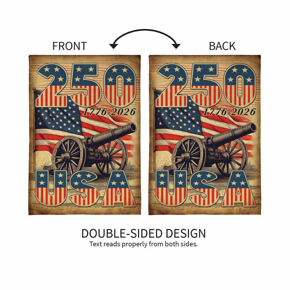 250th Anniversary Cannons Burlap Garden Flag | Plow & Hearth