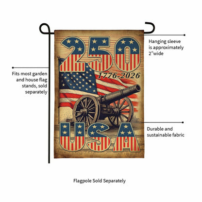 250th Anniversary Cannons Burlap Garden Flag | Plow & Hearth
