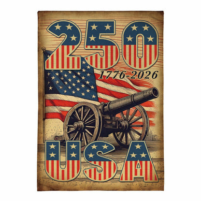 250th Anniversary Cannons Burlap Garden Flag | Plow & Hearth