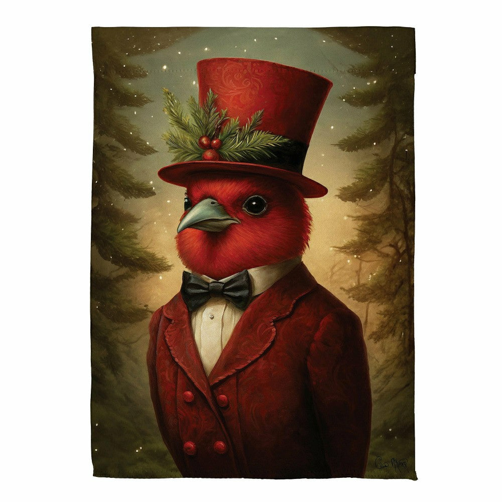 Sir Cardinal Suede Garden Flag | Plow & Hearth
