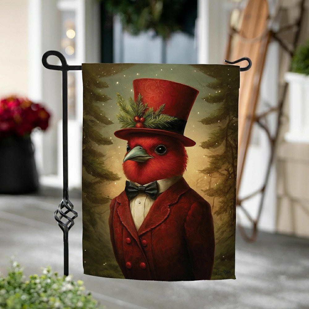 Sir Cardinal Suede Garden Flag | Plow & Hearth