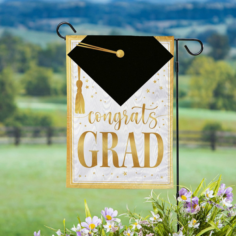 Graduation Moire Garden Flag | Plow & Hearth