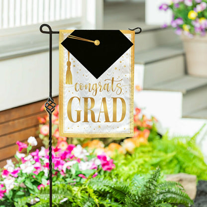 Graduation Moire Garden Flag | Plow & Hearth