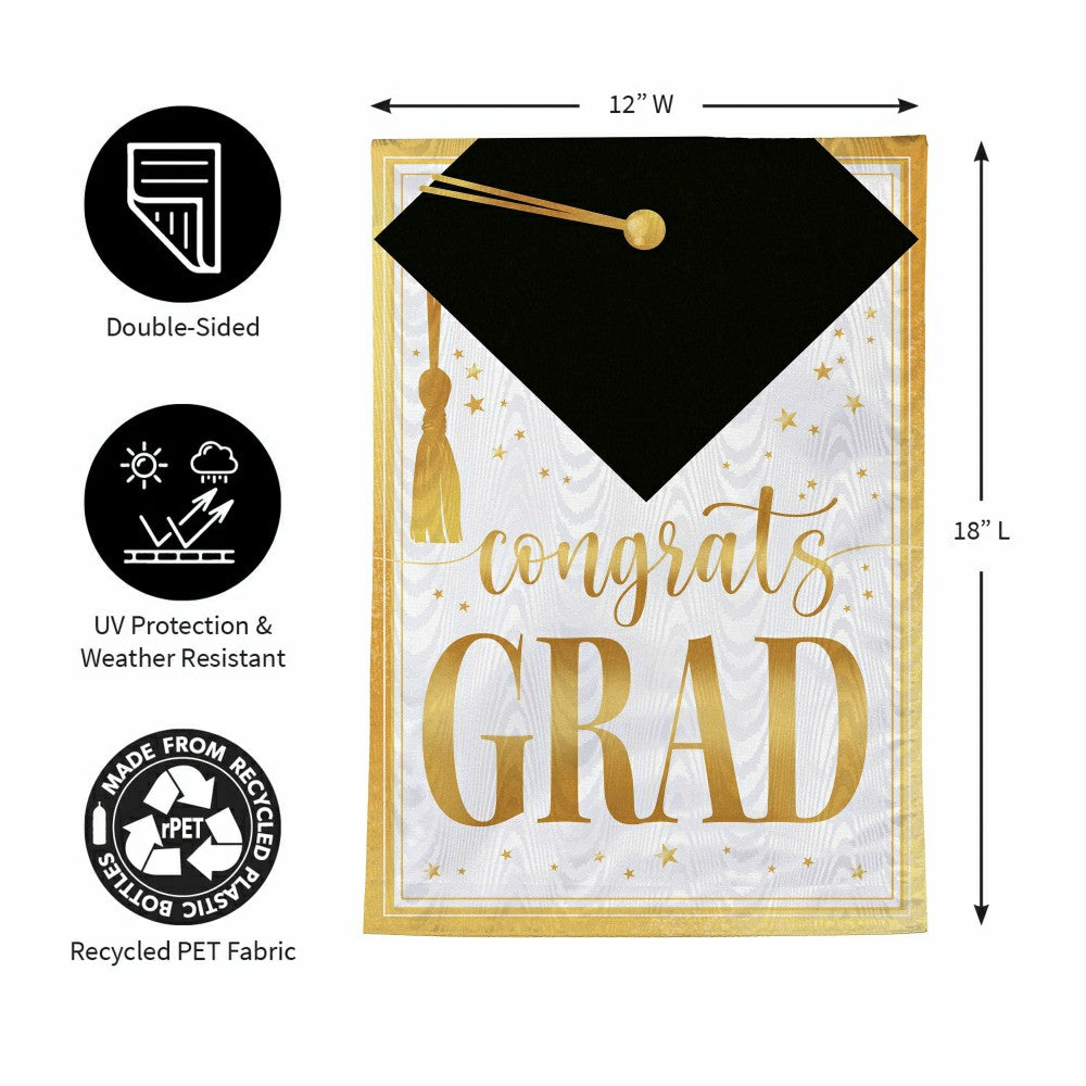 Graduation Moire Garden Flag | Plow & Hearth