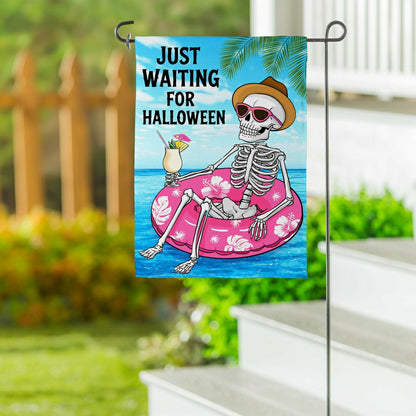 Just Waiting for Halloween Suede Garden Flag | Plow & Hearth